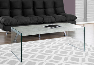 I 3230 Coffee Table - Grey Cement With Tempered Glass - Furniture Depot (7881111961848)