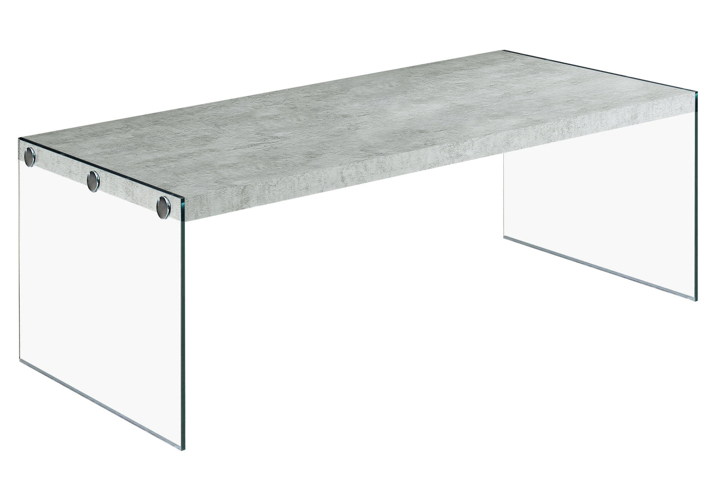 I 3230 Coffee Table - Grey Cement With Tempered Glass - Furniture Depot (7881111961848)