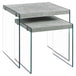 I 3231 Nesting Table - 2pcs Set / Grey Cement / Tempered Glass - Furniture Depot