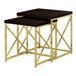 I 3237 Nesting Table - 2pcs Set / Espresso / Gold Metal - Furniture Depot (7881112158456)