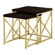 I 3237 Nesting Table - 2pcs Set / Espresso / Gold Metal - Furniture Depot (7881112158456)