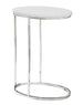 I 3246 Accent Table - Oval / Glossy White With Chrome Metal - Furniture Depot