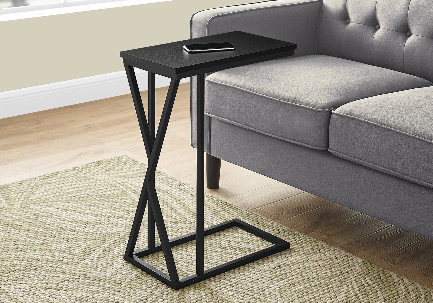 I 3247 Accent Table - 25"H / Black / Black Metal - Furniture Depot (7881112223992)