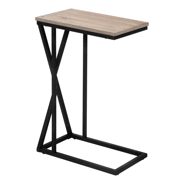 I 3249 Accent Table - 25"H / Dark Taupe / Black Metal - Furniture Depot (7881112289528)