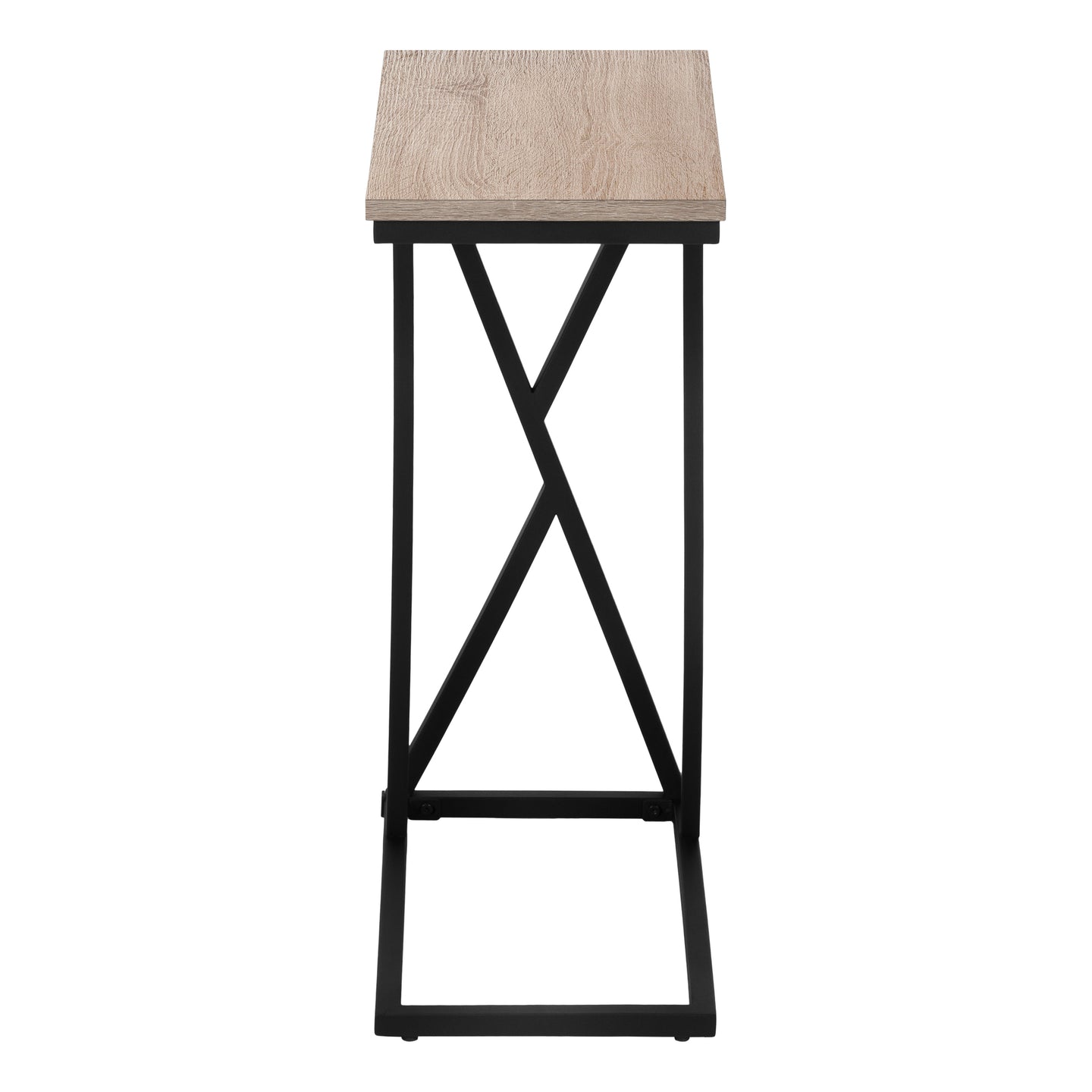 I 3249 Accent Table - 25"H / Dark Taupe / Black Metal - Furniture Depot (7881112289528)