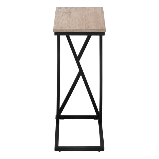 I 3249 Accent Table - 25"H / Dark Taupe / Black Metal - Furniture Depot (7881112289528)