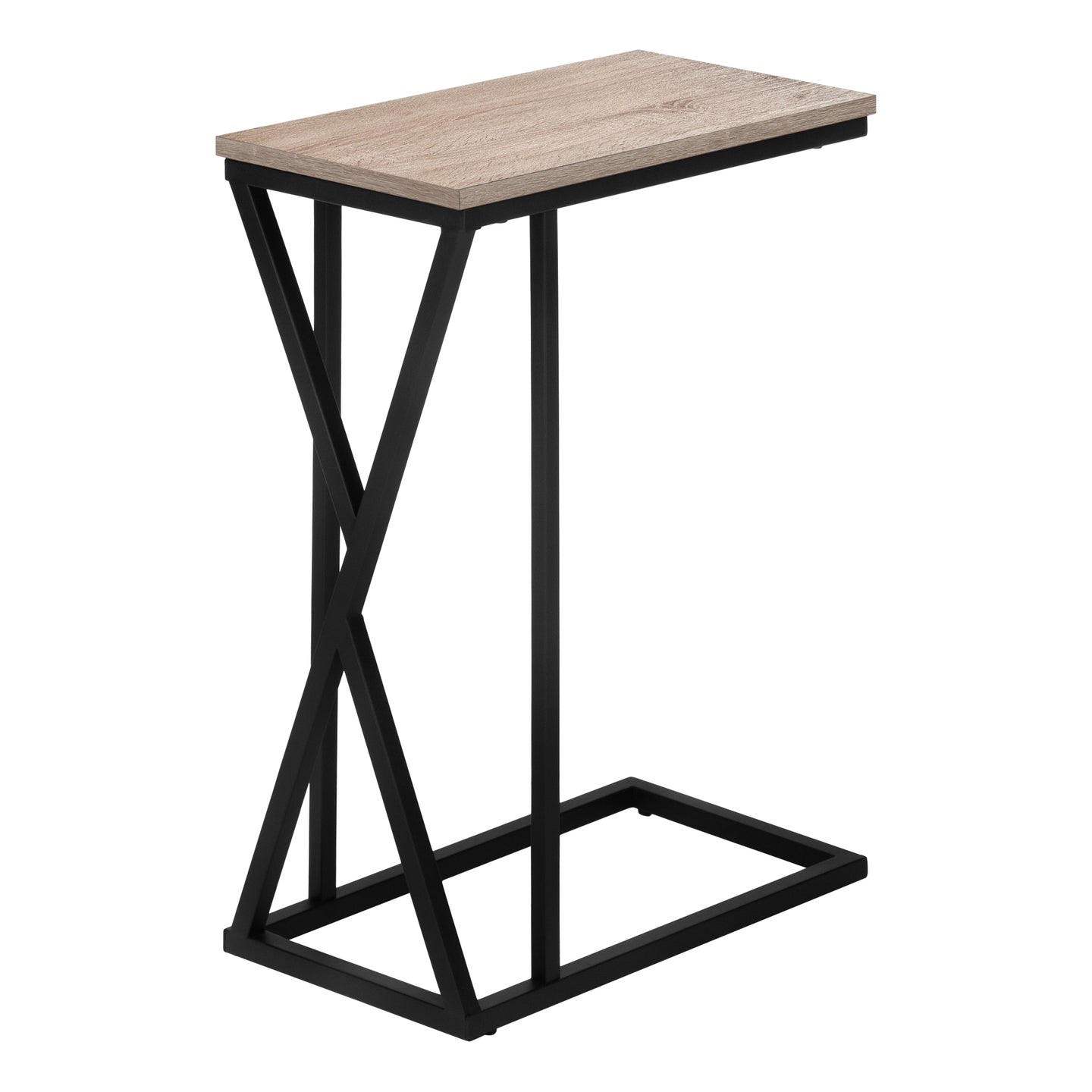 I 3249 Accent Table - 25"H / Dark Taupe / Black Metal - Furniture Depot (7881112289528)