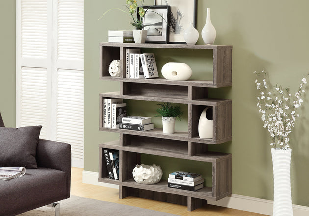 I 3251 Bookcase - 55"H / Dark Taupe Modern Style - Furniture Depot
