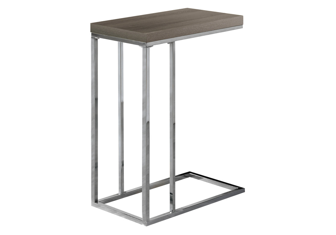 I 3253 Accent Table - Dark Taupe With Chrome Metal - Furniture Depot (7881112387832)