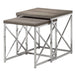 I 3255 Nesting Table - 2pcs Set / Dark Taupe With Chrome Metal - Furniture Depot (7881112453368)