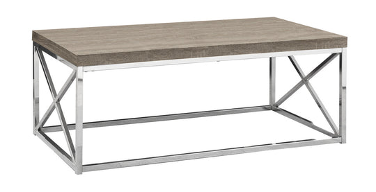 I 3258 Coffee Table - Dark Taupe With Chrome Metal - Furniture Depot (7881112518904)