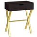 I 3261 Accent Table - 24"H / Espresso / Gold Metal - Furniture Depot (7881112617208)