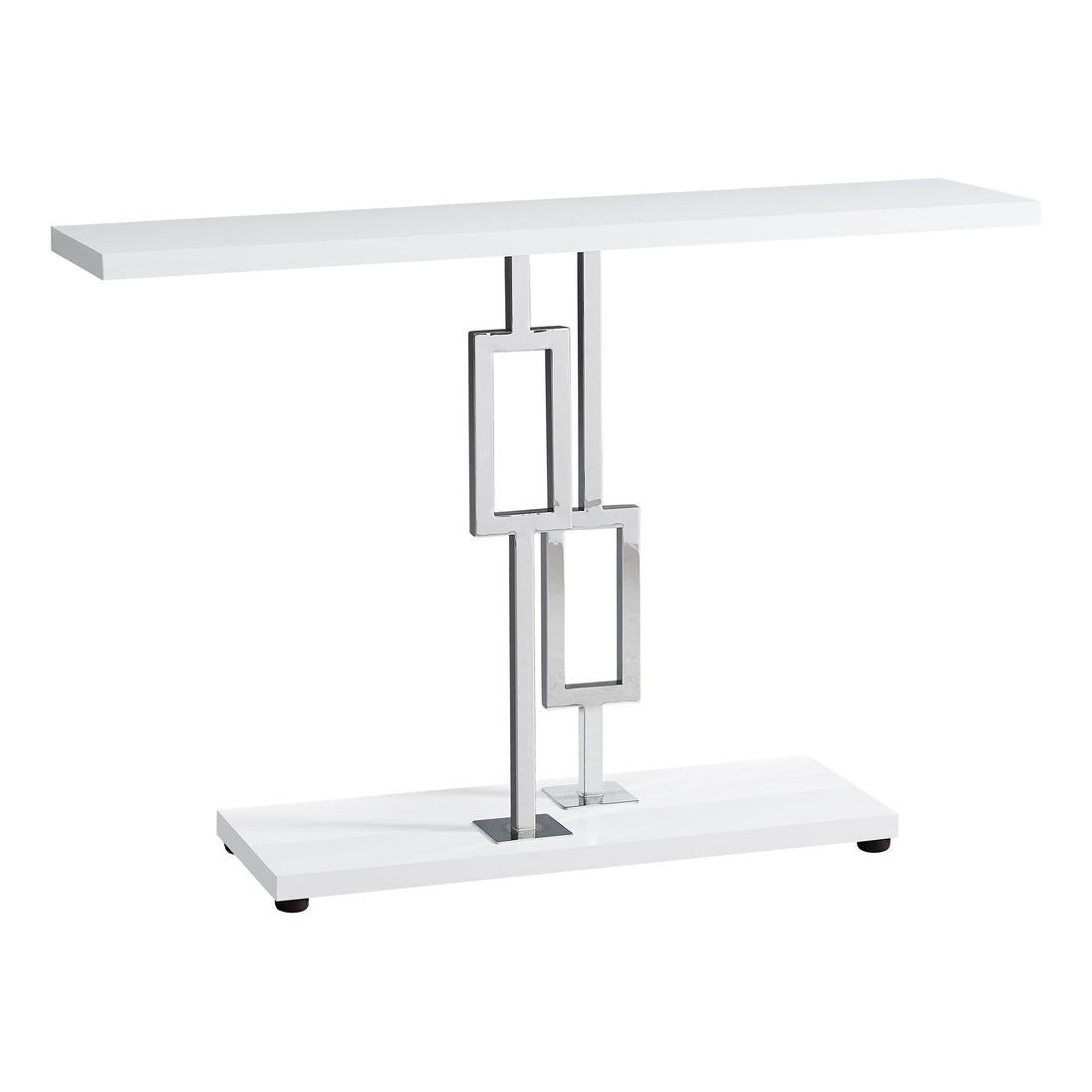 I 3266 Accent Table - 48"L / Glossy White / Chrome Metal - Furniture Depot (7881112781048)