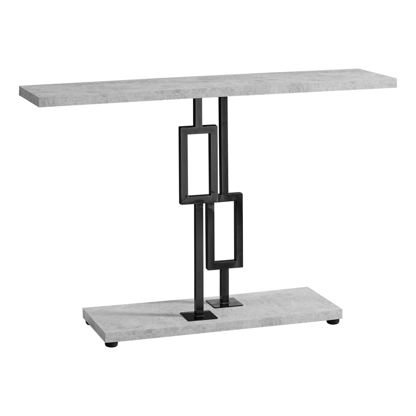 I 3267 Accent Table - 48"L / Grey Cement / Black Nickel Metal - Furniture Depot (7881112813816)