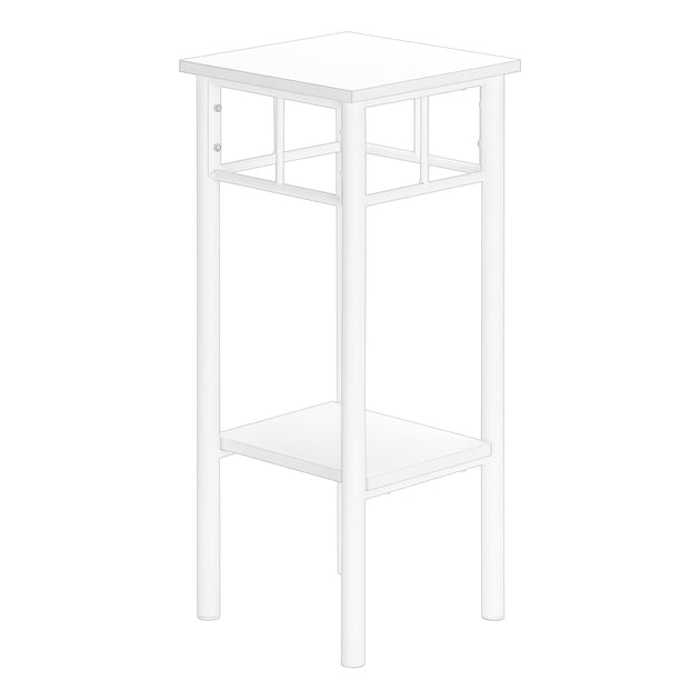 I 3279 Accent Table - 28"H / White / White Metal - Furniture Depot (7881113043192)