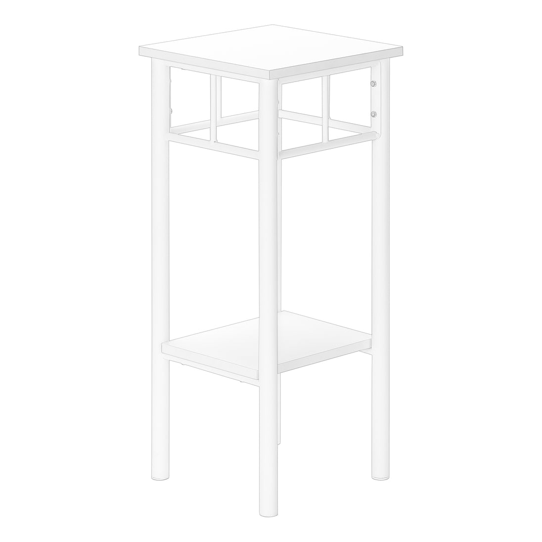 I 3279 Accent Table - 28"H / White / White Metal - Furniture Depot (7881113043192)