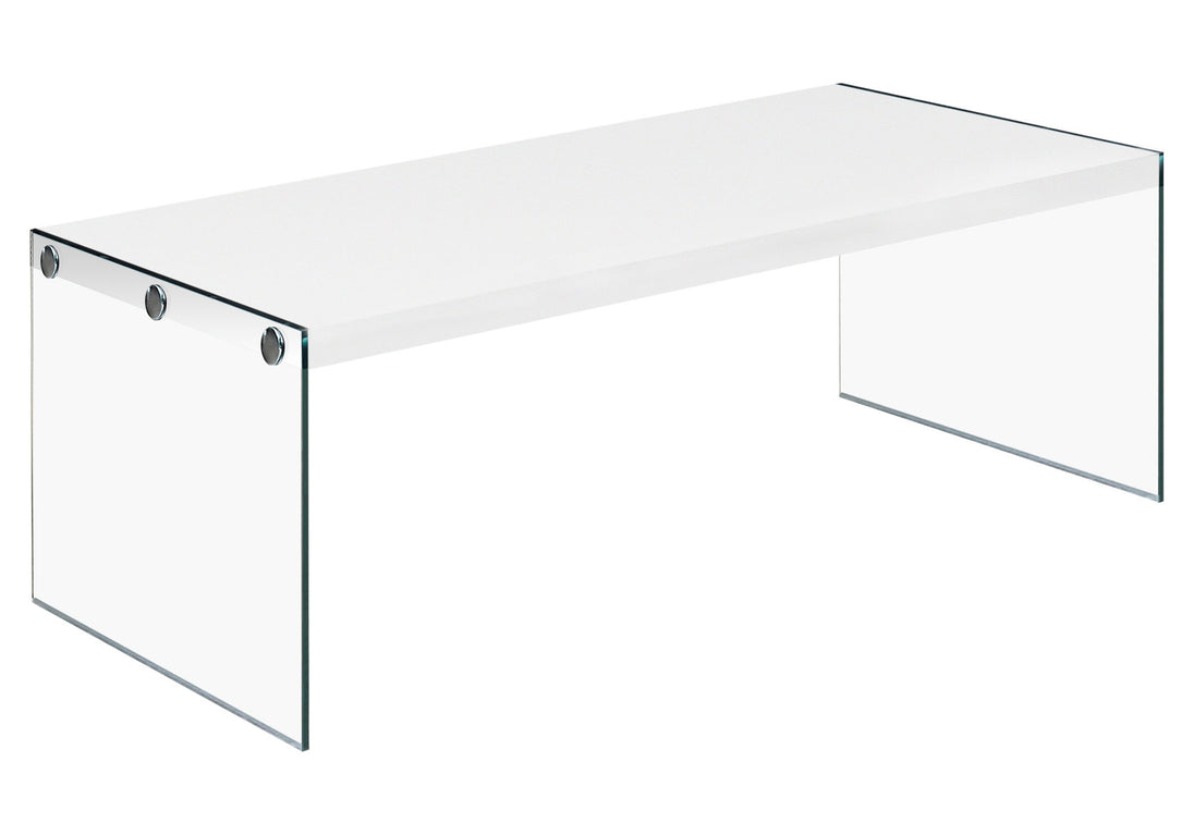 I 3286 Coffee Table - Glossy White With Tempered Glass - Furniture Depot (7881113075960)