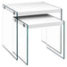 I 3287 Nesting Table - 2pcs Set / Glossy White / Tempered Glass - Furniture Depot (7881113108728)