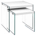 I 3287 Nesting Table - 2pcs Set / Glossy White / Tempered Glass - Furniture Depot (7881113108728)