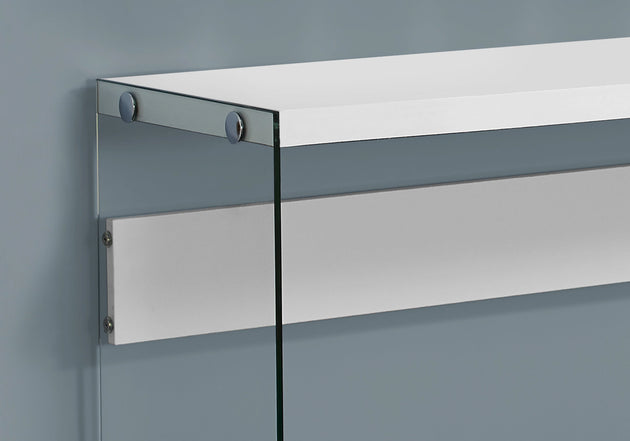 I 3288 Accent Table - 44"L / Glossy White / Tempered Glass - Furniture Depot (7881113141496)