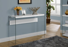 Load image into Gallery viewer, I 3288 Accent Table - 44&quot;L / Glossy White / Tempered Glass - Furniture Depot (7881113141496)