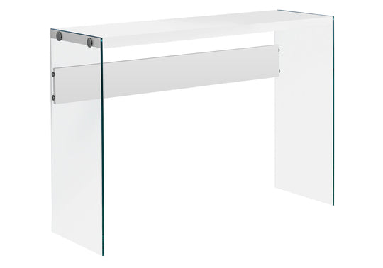 I 3288 Accent Table - 44"L / Glossy White / Tempered Glass - Furniture Depot (7881113141496)