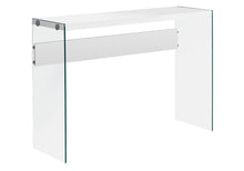 Load image into Gallery viewer, I 3288 Accent Table - 44&quot;L / Glossy White / Tempered Glass - Furniture Depot (7881113141496)