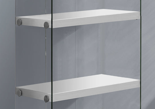 I 3289 Bookcase - 60"H / Glossy White With Tempered Glass - Furniture Depot (7881113239800)