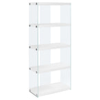 I 3289 Bookcase - 60"H / Glossy White With Tempered Glass - Furniture Depot (7881113239800)