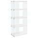 I 3289 Bookcase - 60"H / Glossy White With Tempered Glass - Furniture Depot (7881113239800)