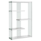I 3290 Bookcase - 60"H / Glossy White With Tempered Glass - Furniture Depot (7881113272568)
