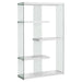 I 3290 Bookcase - 60"H / Glossy White With Tempered Glass - Furniture Depot (7881113272568)