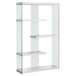 I 3290 Bookcase - 60"H / Glossy White With Tempered Glass - Furniture Depot (7881113272568)