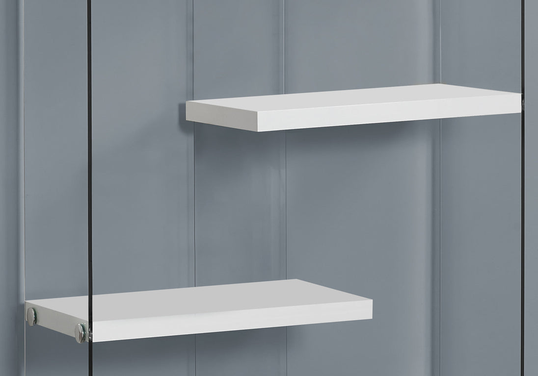 I 3290 Bookcase - 60"H / Glossy White With Tempered Glass - Furniture Depot (7881113272568)