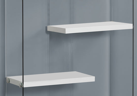 I 3290 Bookcase - 60"H / Glossy White With Tempered Glass - Furniture Depot (7881113272568)