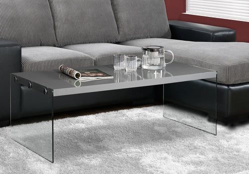 I 3292 Coffee Table - Glossy Grey With Tempered Glass - Furniture Depot (7881113305336)
