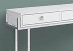 I 3297 Accent Table - 48"L / Glossy White / Chrome Metal - Furniture Depot (7881113338104)