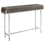 I 3299 Accent Table - 48"L / Dark Taupe / Chrome Metal - Furniture Depot (7881113370872)