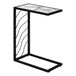 I 3300 Accent Table - 25"H / White Marble-Look / Black Metal - Furniture Depot (7881113403640)