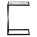 I 3304 Accent Table - 25"H / White Marble-Look / Black Metal - Furniture Depot (7881113469176)