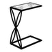 I 3304 Accent Table - 25"H / White Marble-Look / Black Metal - Furniture Depot (7881113469176)