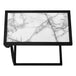 I 3304 Accent Table - 25"H / White Marble-Look / Black Metal - Furniture Depot (7881113469176)