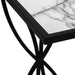 I 3304 Accent Table - 25"H / White Marble-Look / Black Metal - Furniture Depot (7881113469176)