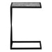 I 3305 Accent Table - 25"H / Grey Stone-Look / Black Metal - Furniture Depot (7881113567480)