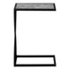 I 3305 Accent Table - 25"H / Grey Stone-Look / Black Metal - Furniture Depot (7881113567480)