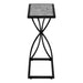 I 3305 Accent Table - 25"H / Grey Stone-Look / Black Metal - Furniture Depot (7881113567480)