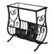 I 3314 Accent Table - Satin Black Metal With Tempered Glass - Furniture Depot (7881113665784)