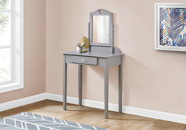 I 3327 Vanity - Grey / Mirror And Storage Drawer - Furniture Depot (7881113764088)