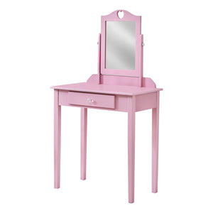 I 3328 Vanity - Pink / Mirror And Storage Drawer - Furniture Depot (7881113829624)