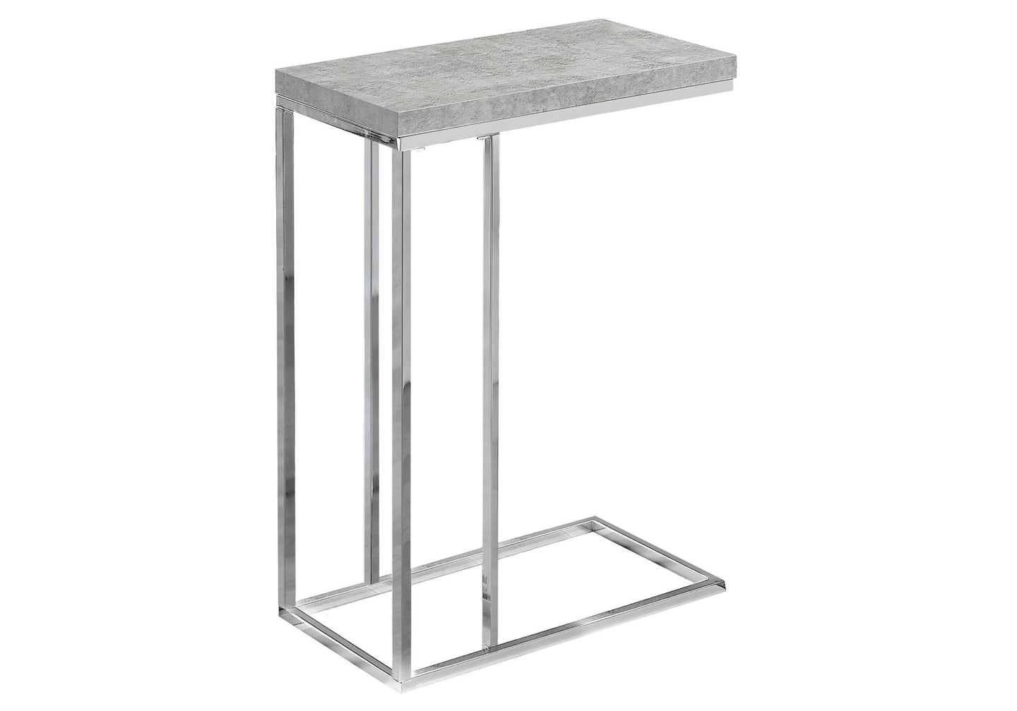 I 3372 Accent Table - Grey Cement With Chrome Metal - Furniture Depot (7881114288376)